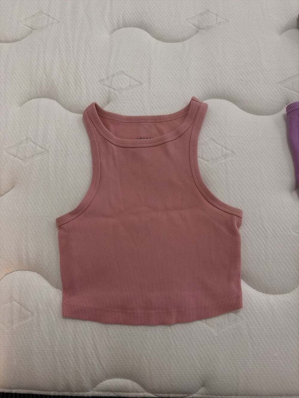 Wild Fable Women's Ribbed Racer Front Crop Tank Top Pink